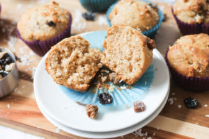 Fresh baked Berry Muffins on plate