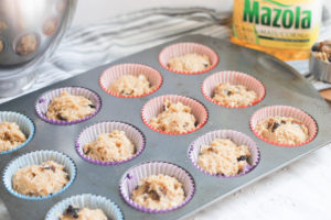 Berry Muffins in muffin tin before baking