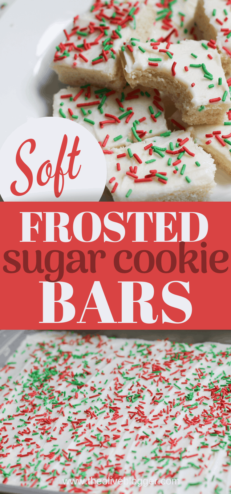 Frosted Sugar Cookie Bars - The Olive Blogger