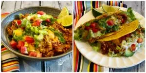 Taco beef skillet in frying pan