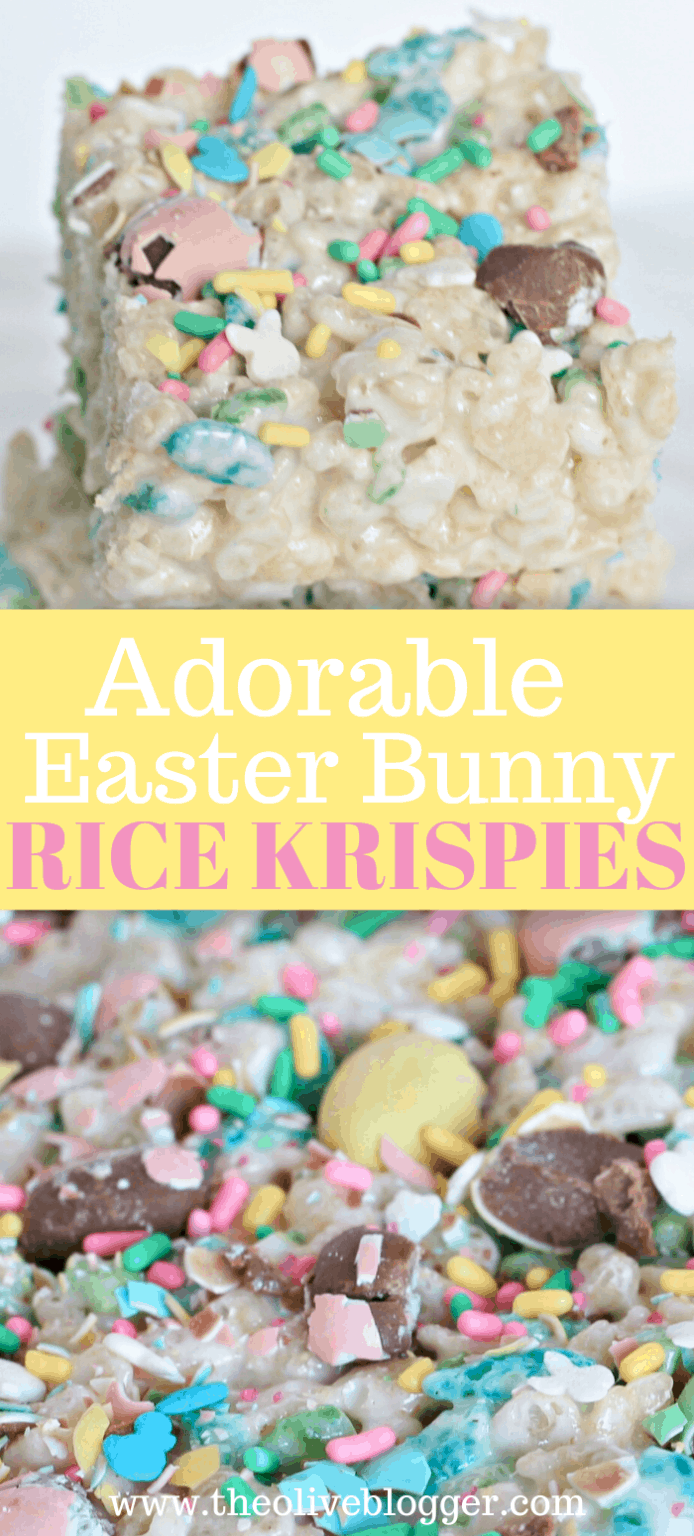 Easter Bunny Rice Krispie Squares - The Olive Blogger