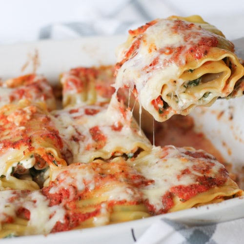 Spinach Lasagna Roll Ups - The Olive Blogger